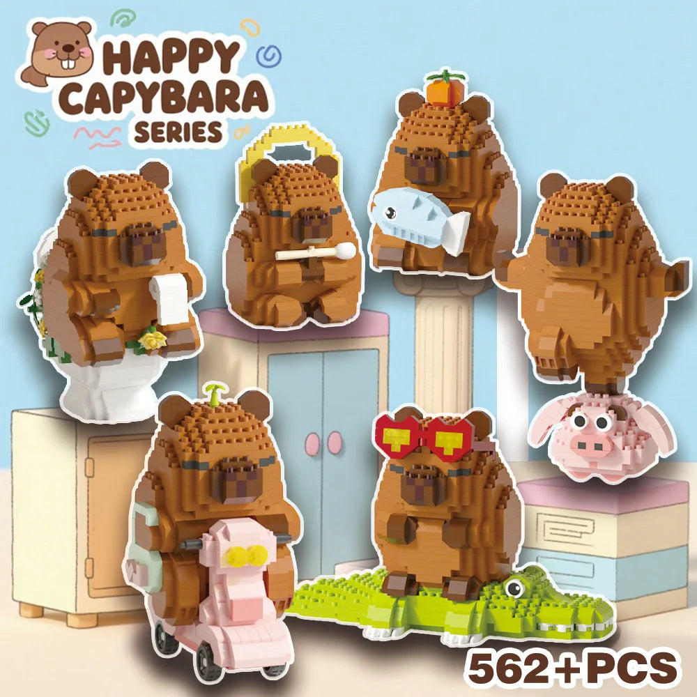 "Capybara Building Blocks Set - Cute Water Guinea Pig DIY Model | Fun STEM Toy for Kids & Adults"
