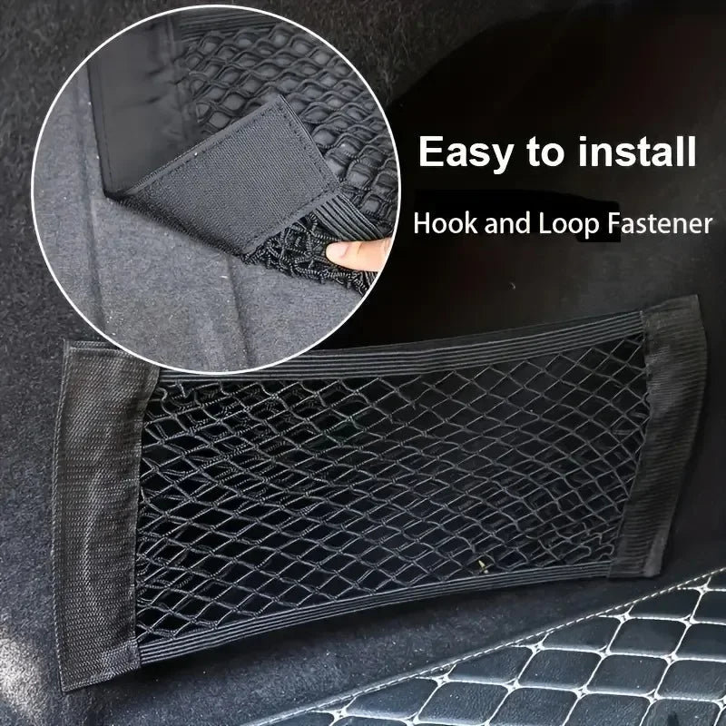 Universal Car Storage Bag Double Mesh Trunk Storage Net Car Built-in Storage Bag Car Fixed Net Anti-Slip