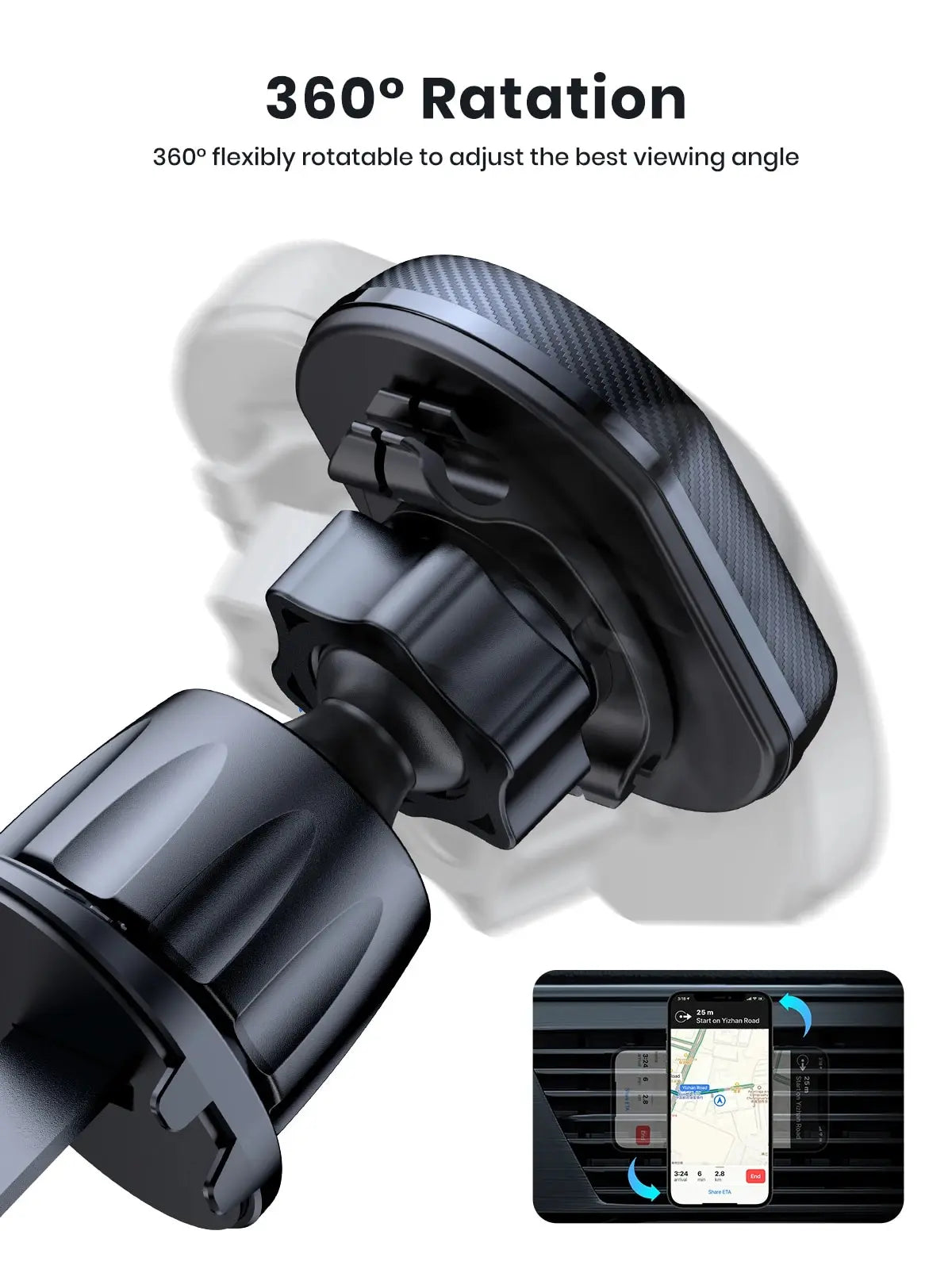 TOPK Magnetic Car Phone Holder,Upgraded N52 Super Strong Magnetic Cell Phone Mount for Car Air Vent Compatible with All Phones