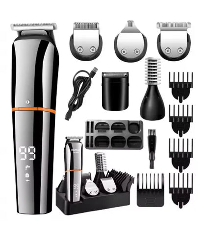 Kemei Waterproof 11-in-1 Men's Grooming Kit Electric Beard Trimmer Shaver Hair Clipper Rechargeable Nose Hair Trimmer KM-5898