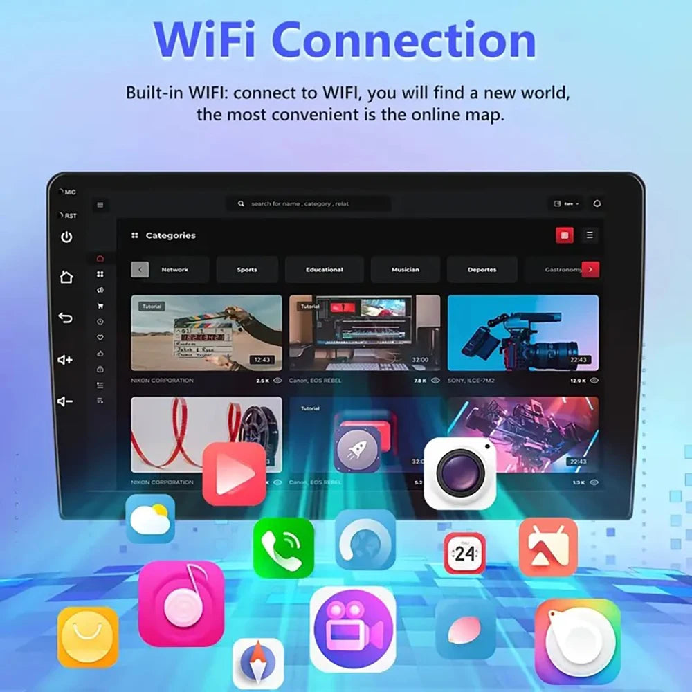 7 9 10"2 Din Car Audio Android 13 Android auto Wireless Carplay 64G Automotive Multimedia Player BT GPS Car intelligent Systems