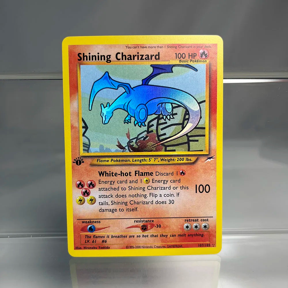 PKM Holographic Single Proxy Cards Lugia Charizard Venusaur Foil Game Collection Cards PTCG Kids Toys