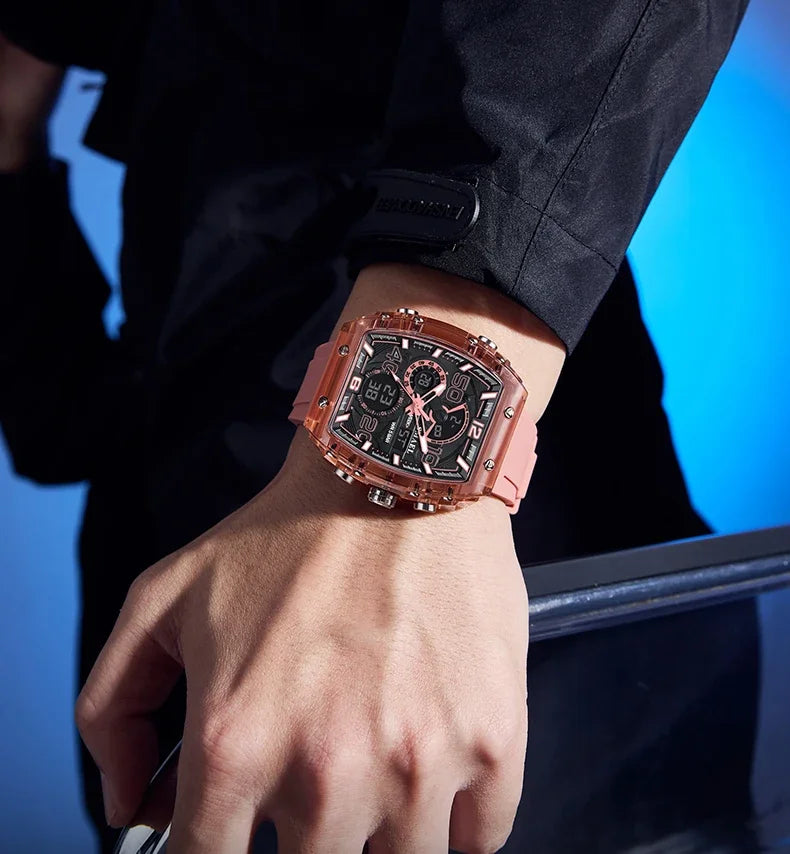 SMAEL 8109 Digital Watch Men Outdoor Sport 5ATM Waterproof LCD Electronic Male Quartz Watches for Men's Chronograph Wristwatch