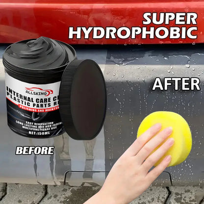 Multi-purpose automotive interior renovation wax plastic parts repair agent, tire protection agent, whitening agent, sponge