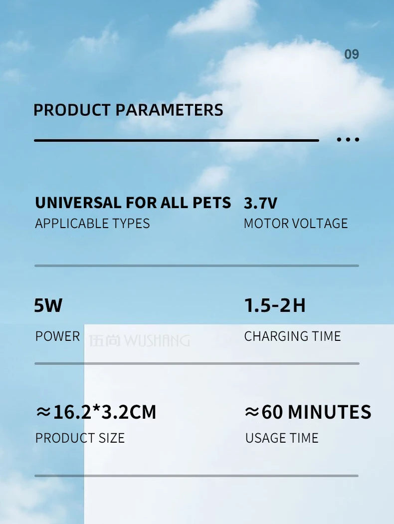 Pet Dog Electric Groomer Trimmer with LED Light Waterproof Pet Foot Hair Trimmer Low Noise Cat Dog Face Foot Ear Hip Paw Shaver
