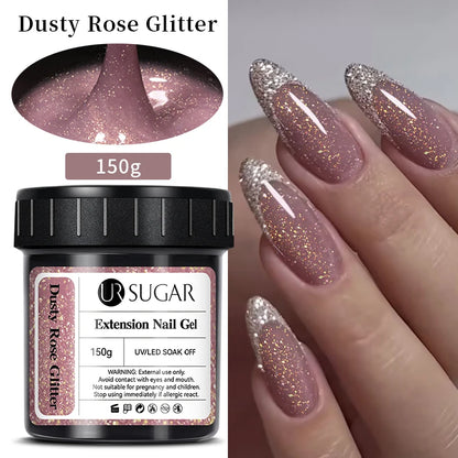 UR SUGAR 150g Transparent Nail Extension Gel Jelly White Light Pink Acrylic French Nail Art UV LED Gel Semi Permanent Manicure
