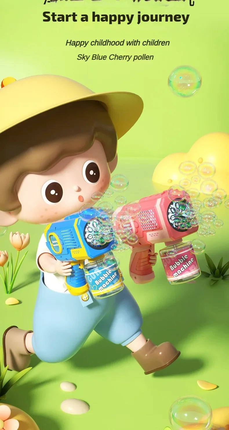 Space Electric Automatic Bubble Machine Bubble Gun Summer Beach Bathing Outdoor Games Children Fantasy Kids Bubble Toy
