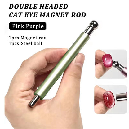 LINMANDA 3 In 1 Dual Headed Cat Eye Nail Art Magnetic Stick Multifunctional Nail Art Magnet Design Tool Suitable for Home DIY