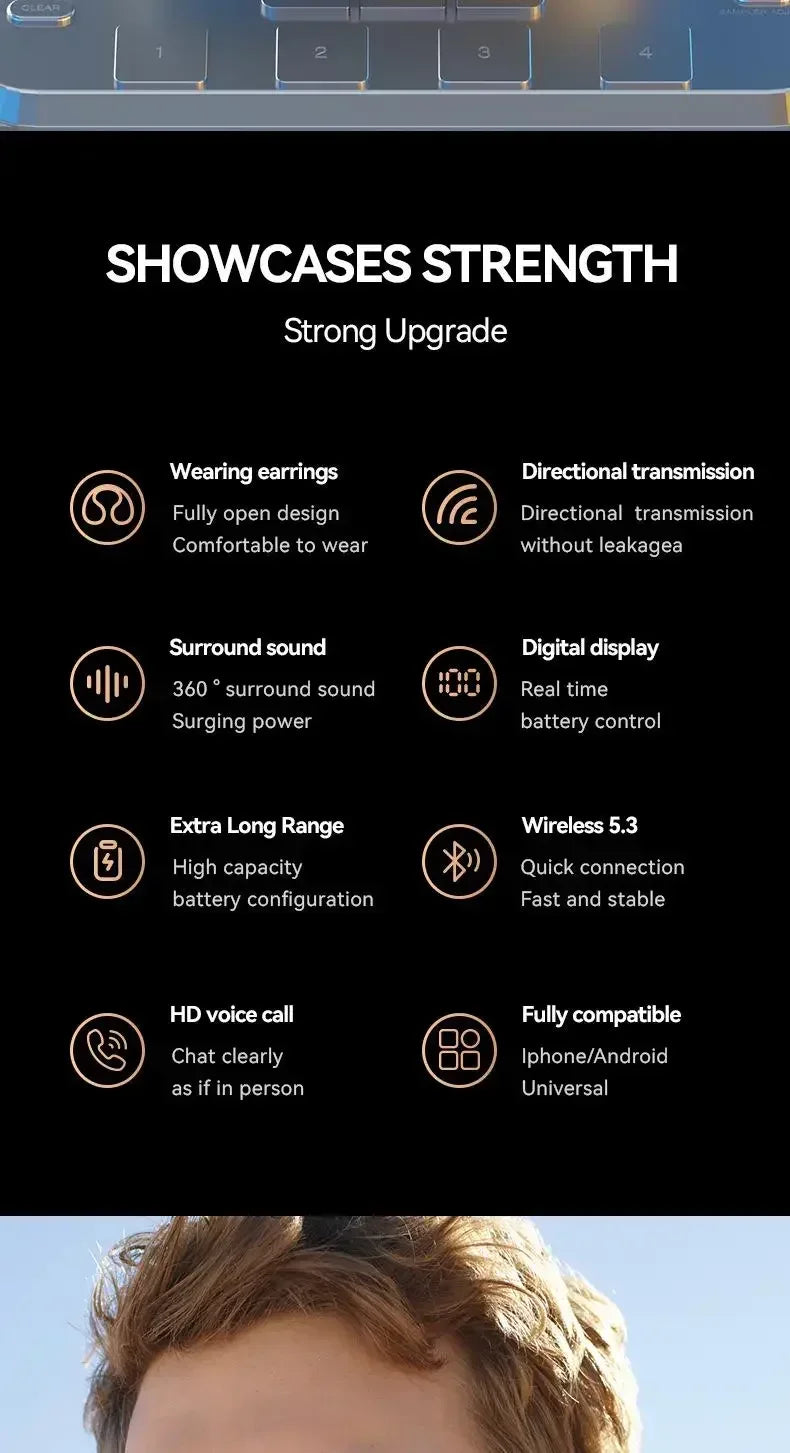 New Model 2026 X51 Wireless Earbuds Bluetooth Headset Charging Earphones Bone Conduction Headphones Sport With Mic free