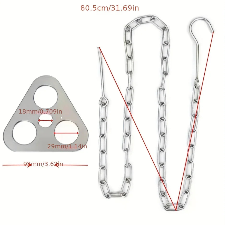 Portable Detachable Outdoor Barbecue Tripod Hanging Rack Stainless Steel Camping Campfire Grill Pot Triangle Stand Set