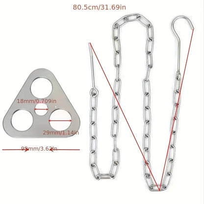 Portable Detachable Outdoor Barbecue Tripod Hanging Rack Stainless Steel Camping Campfire Grill Pot Triangle Stand Set