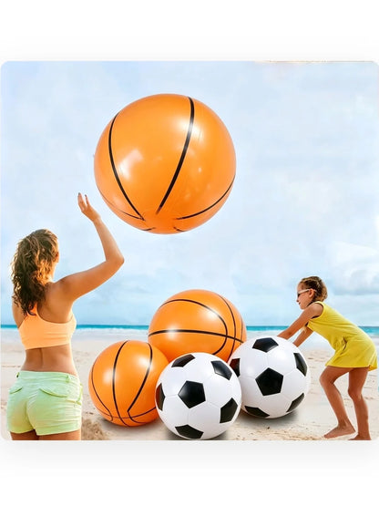 Thickened PVC Sports Print Inflatable Beach Ball Basketball  Football Pool Beach Party Leisure Water Play Inflatable Sphere