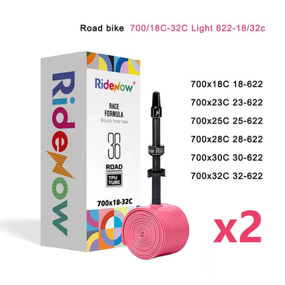 RideNow Metal Nozzle Tpu Inner Tube External Thread Tube 700x18-32c Road Bike 36g Inner Tire All Road Bike Tyre Accessories