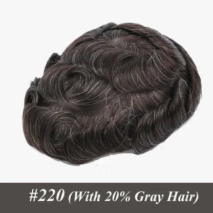Male Hair Prosthesis 0.12-0.14mm Injection Skin Toupee Man Wigs For Men Wig Men's capillary prothesis 100% Human Hair Men's Wigs