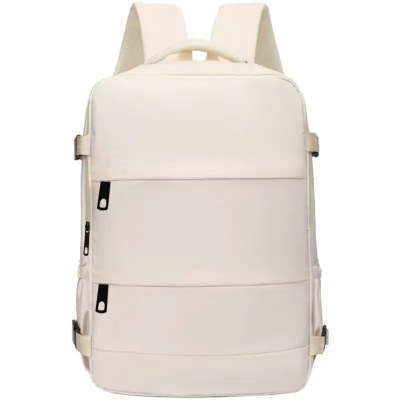 Lightweight Large Travel Backpack, Solid Color Minimalist Multifunctional Student School Bag