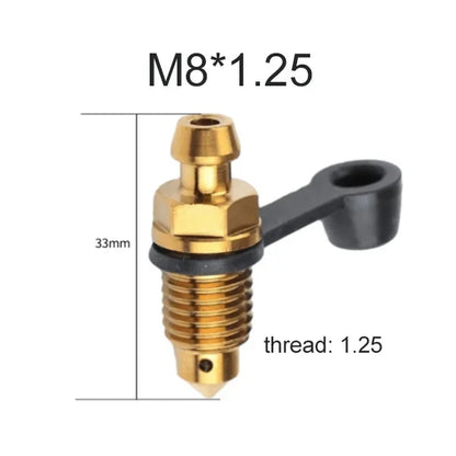 Motorcycle Brake Pump Calipers Exhaust Bleed Screw with Rubber Dust Cap for Moped Scooter M8 M10 1.25 1.0 Picth