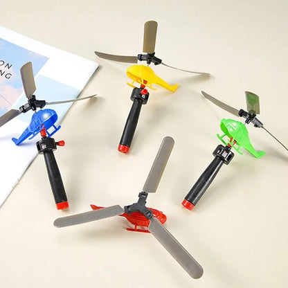 1/3/6 PCS Outdoor Sports Flying Toys Handle Pull Wire Planes Toys Flying Toy Helicopter, 360° Rotating Helicopter