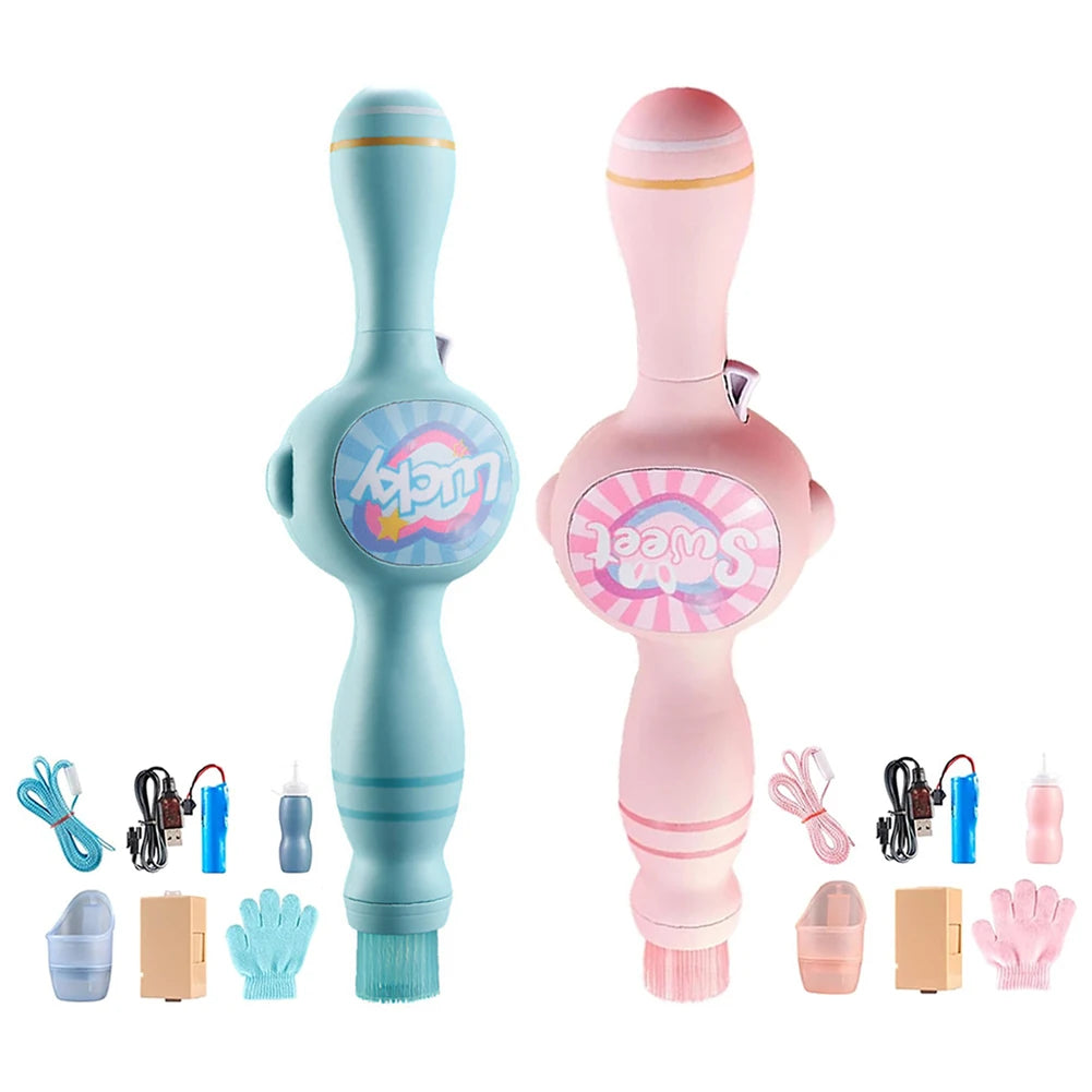 Elastic Smoke Bubble Machine USB Rechargeable Portable Bubble Maker Elastic Bubble Fog Wand for Kids  Electric Bubble Blower