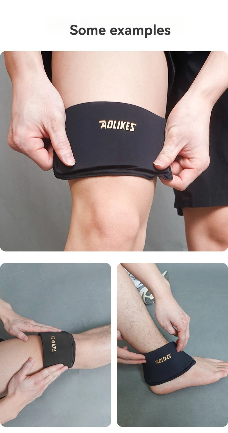 AOLIKES 1PCS Hot and Cold Relief Gel Knee Sleeve,Heat or Ice Therapy for Knee Relief,Contoured Hydrogel Design for Comfort