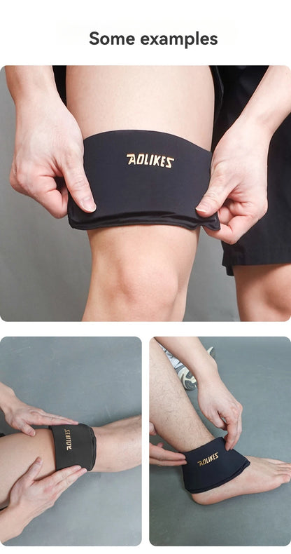 AOLIKES 1PCS Hot and Cold Relief Gel Knee Sleeve,Heat or Ice Therapy for Knee Relief,Contoured Hydrogel Design for Comfort