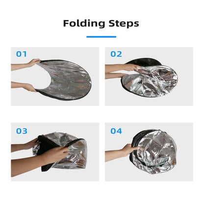 RF01 24" Reflector 5in1 30CM 60CM 80CM 110CM Silver White Gold Portable Collapsible Soft Light Round Photography for Studio 2in1