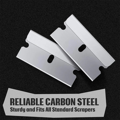 100Pcs Razor Scraper Blades Car Sticker Remover Window Glass Paint Scraper Cleaning Tool Steel Non Scratch Replacement Blades