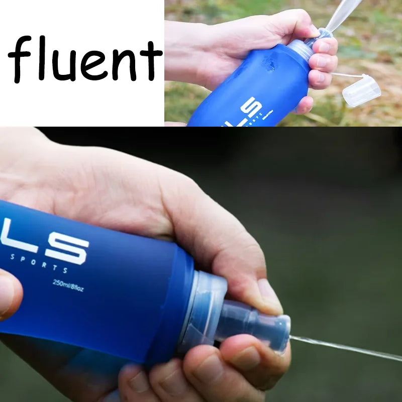 WRELS Camping Soft Water Bottle Drinking Sport Folding Bag Flask Outdoor Running Hydration Pack Waist Bicycle BPA Free