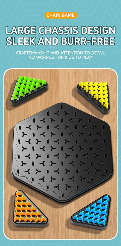 Chain Triangle Chess Triggle Rubber Band Game Toy Board Game competitive Battle Set for kids friends parent-child interaction