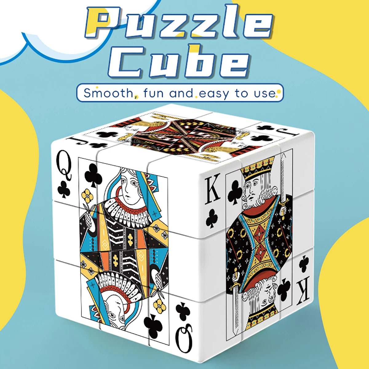 Magic Cube 3x3x3 3D UV printed poker K Q J stress-relieving puzzle professional smooth speed game children's toy gift