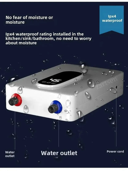 220V Instant Hot Water Heater Tankless Electric Compact for Bathroom Toilet Energy Saving On-Demand Solution