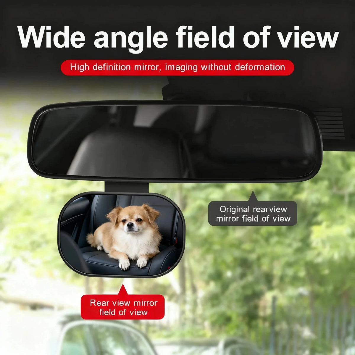 New Car Rearview Mirror Wide View Safety Mirror For Windshield Infant Car Seats Clear Reflection 360-Degree Rotatable Adjustable