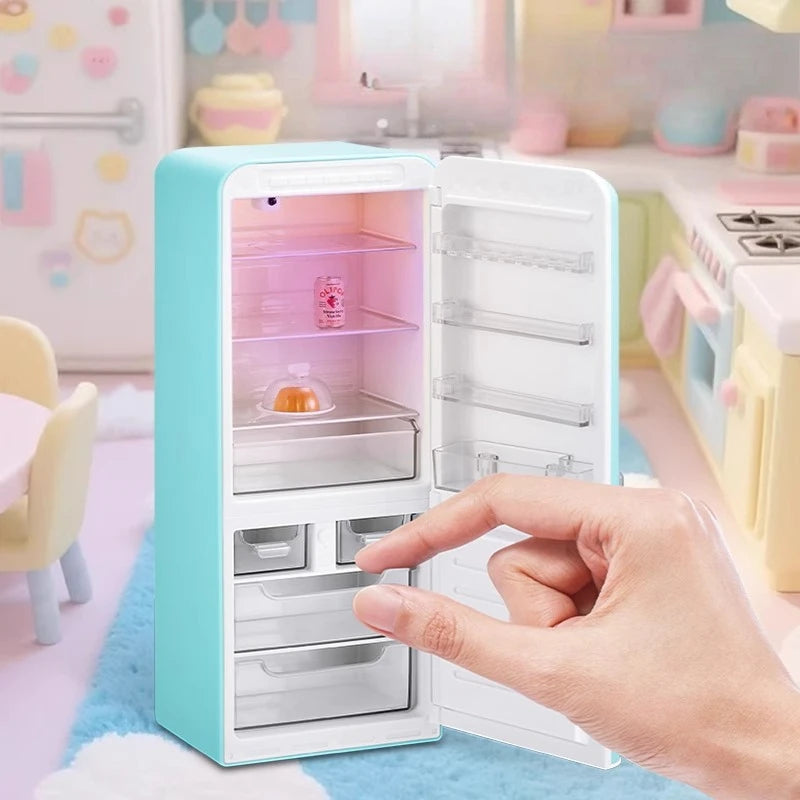 Mini Fridge Surprise Ball Mini Brands Miniature Figure Delicious Food Mystery Blind Box Toy Collectible Ornaments Kids Gifts