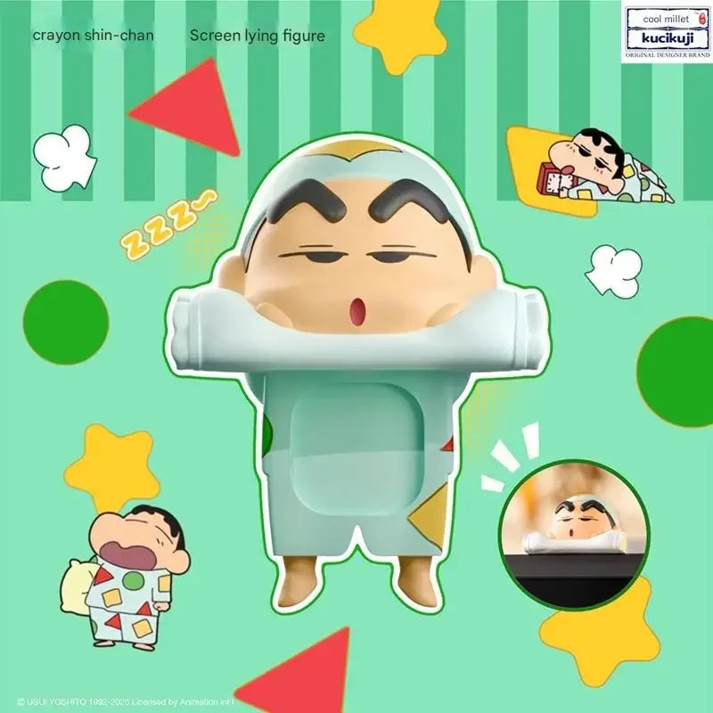 Kucikuji Original Crayon Shin Chan Blind Boxs Toys Kawaii Figures Anime Model Mobile Phone And Computer Screen Car Ornament Toys