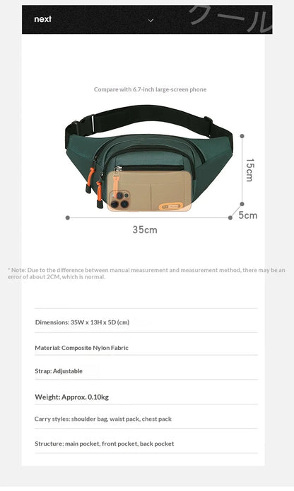 HOMEFISH Mobile Waist Bag For Men And Women Multifunctional Large Capacity Anti Splash Business Wear-resistant Construction Site