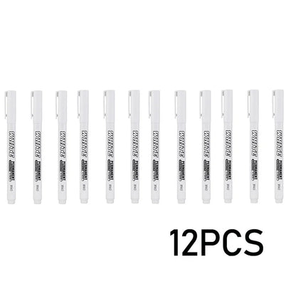 New 1/2/3PCS Waterproof Metal Marker Permanent White Paint Pen Washing Art Painting Graffiti Pens Fabric Wood Leather Marker1MM