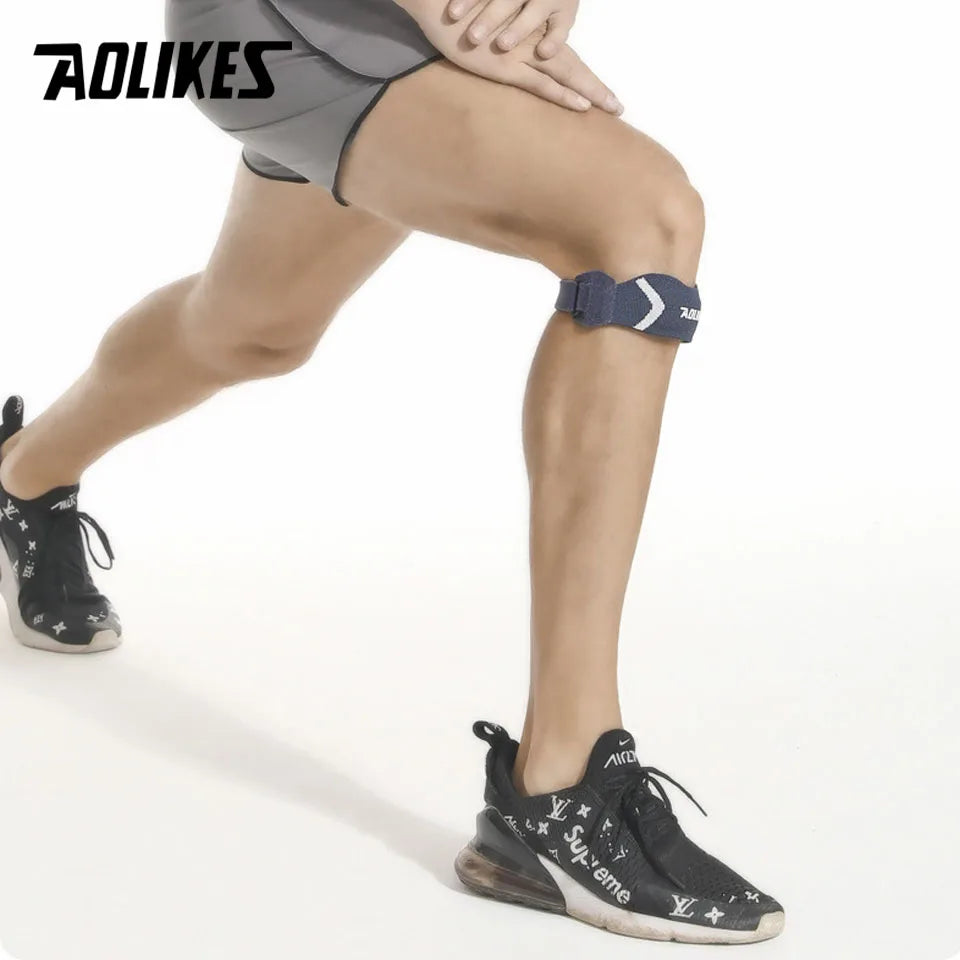 AOLIKES 1PCS Knee Braces for Knee Pain,Patella Knee Support Strap,Adjustable Patellar Tendon Stabilizer Band for Basketball