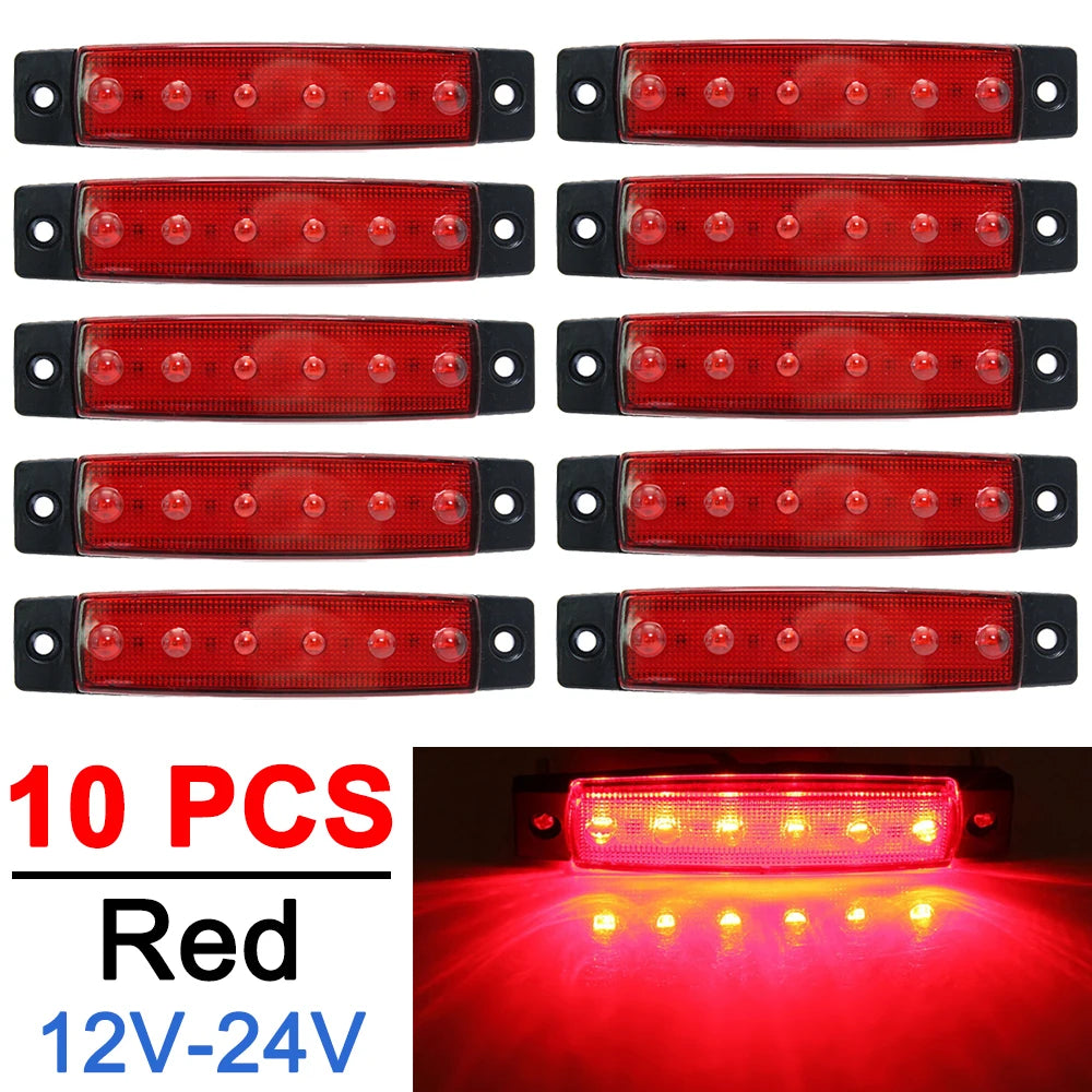 10 PCS Car External Turn Signal LED Lights 24V 12V Auto Bus Truck Lorry UTE Trailer Tail Warning Lamp Brake Indicator Lights