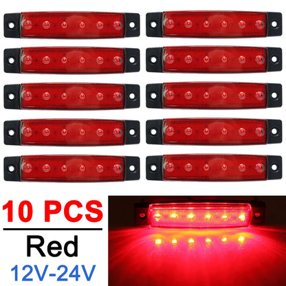 10 PCS Car External Turn Signal LED Lights 24V 12V Auto Bus Truck Lorry UTE Trailer Tail Warning Lamp Brake Indicator Lights