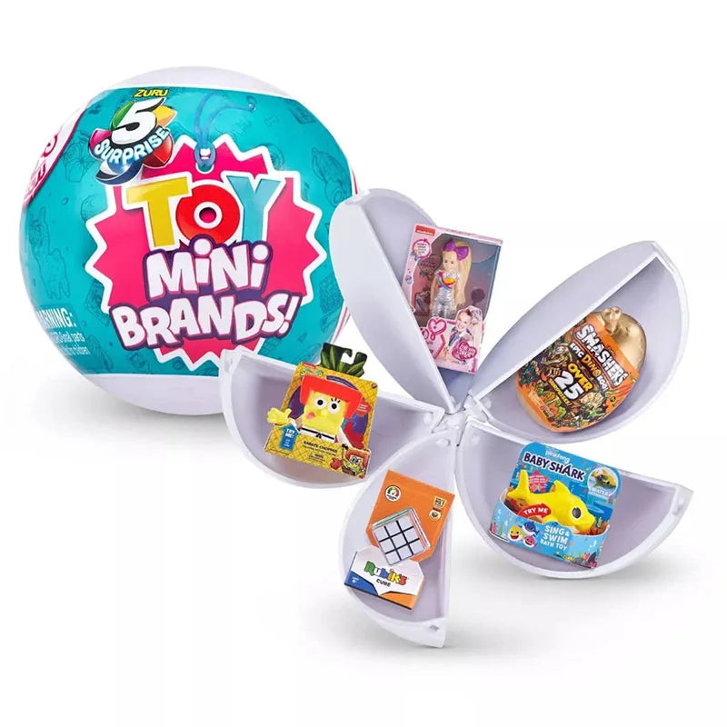 5 Surprise Mini Brands Series 1 by ZURU Mystery Real Miniature Collectible Toy Capsule Anime Figure Toy Birthday Surprise Gift