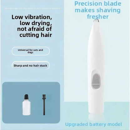 Pet electric clipper, pet foot hair trimmer, 360 ° pet hair trimmer, pet beauty and hairdressing trimmer, USB charging 500mah