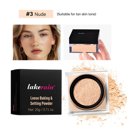 Lakerain Delicate Setting Powder Lasting Without Shedding Makeup Control Oil Locking Moisture Create Zero Pore Base Makeup