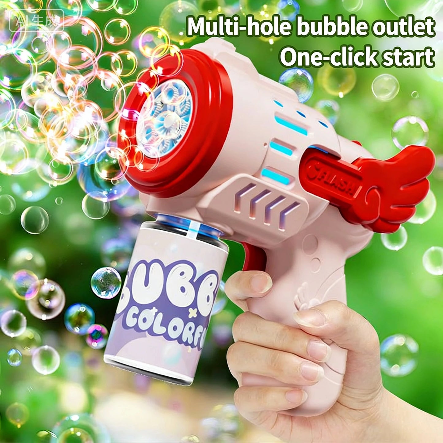 Fully Automatic Bubble Gun Rocket Bubbles Machine Automatic Blower with Bubble Liquid Toy for Kids Beach Outdoor Bubble Gifts
