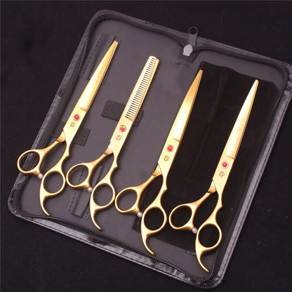 Pet Grooming Scissors Purple Dragon Japan Stainless Pink Curved Scissors For Dogs Dog Thinning Scissors Pet Chunker Shears Z3003