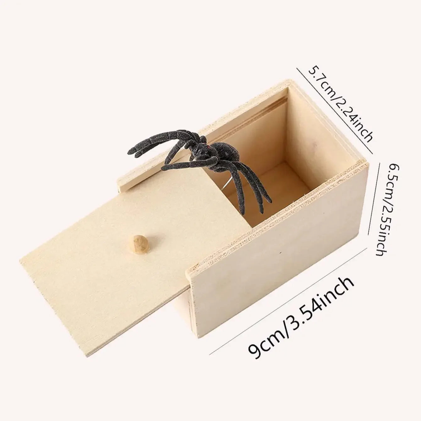 1PC-Wooden Prank Trick Practical Joke Home Office Scare Toy Box Gag Spider Parents Friend Funny Play Joke Gift Surprising Bo