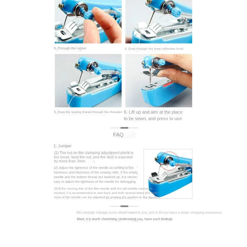 Home handheld portable mini manual sewing machine handheld pocket outdoor travel small sewing machine