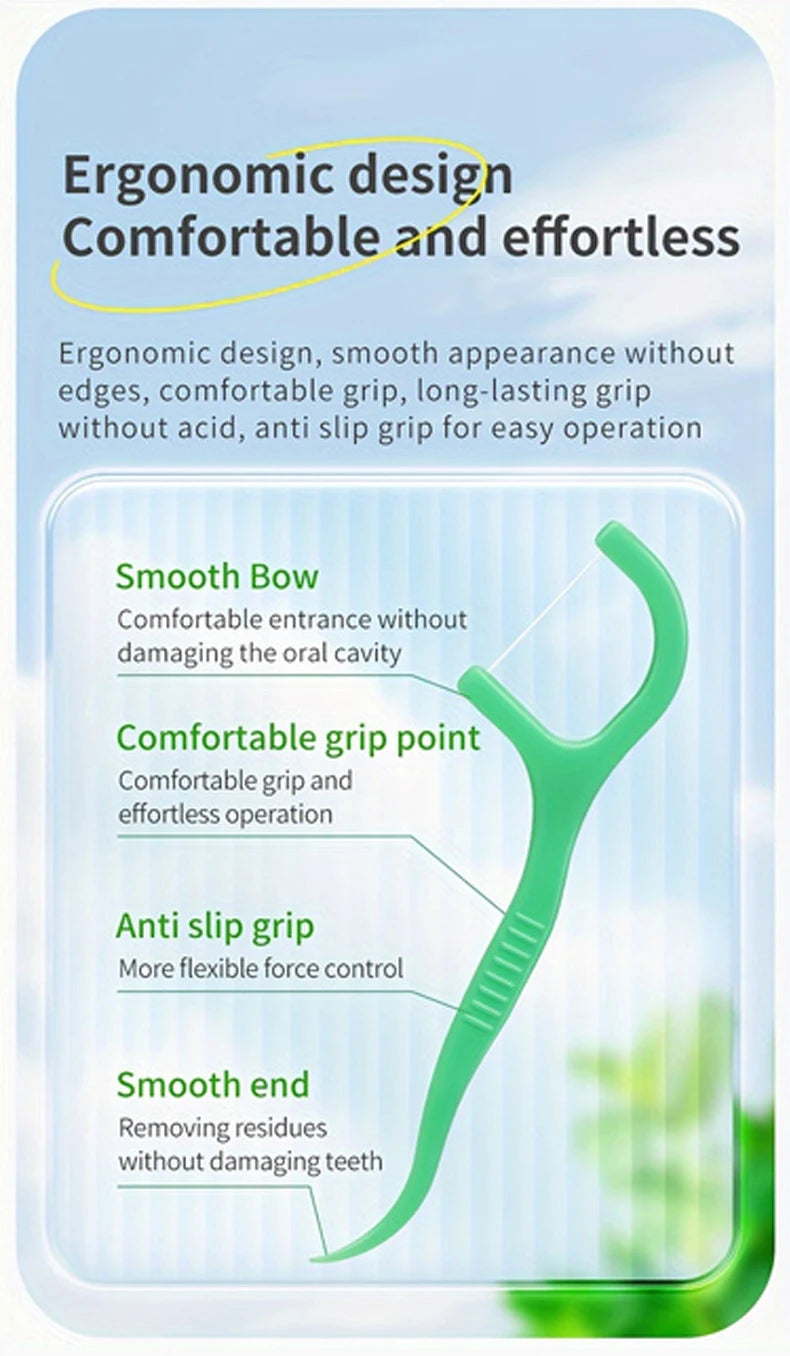 300PCS/150PCS/50PCS - Mint Floss Stick - interdental cleaning tool