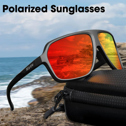 Scvcn Polarized Fishing Sunglasses Outdoor Sport Entertainment Glasses Outdoor Cycling Road Bike UV400 Protective Frame Glasses