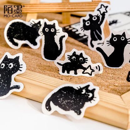 45Stickers / Box Kitten Notebook Boxed Stickers Cartoon Cute Decorative Photo Album Diy Stickers Growth Manual