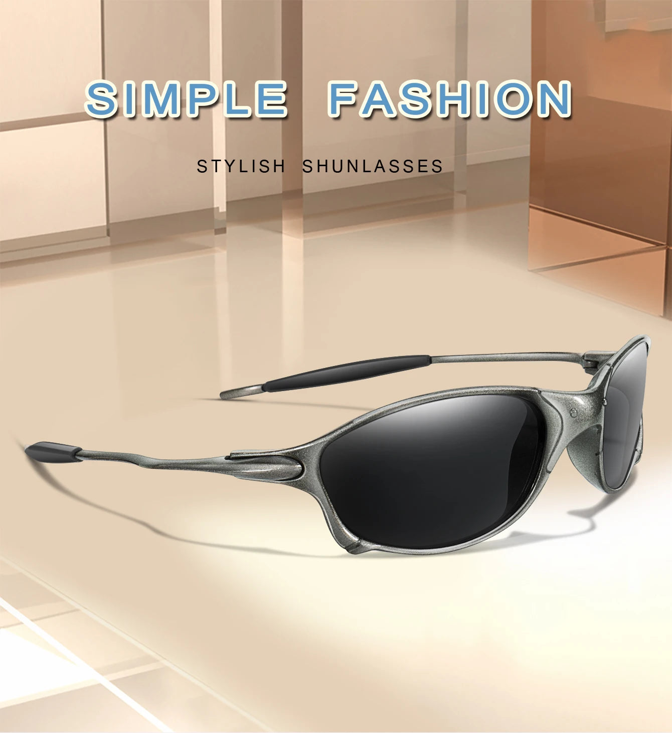 Men And Women Trendy Cycling Sunglasses Metal Shades With UV Protection for Outdoor Sports, Running, Hiking, Driving Travel