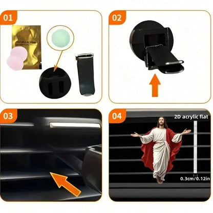 2pcs Angelic Car Air Vent Clip, Women's Car Decor, Cute Acrylic Car Air Freshener Vent Clip, Car Accessory